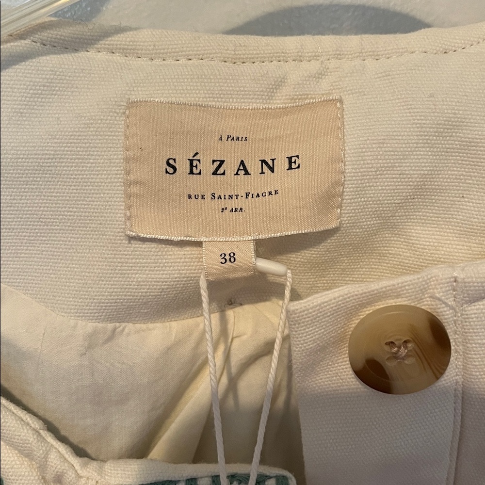 NWT Sezane Renato Jacket 38 Ecru Multicolor - Picture 4 of 5